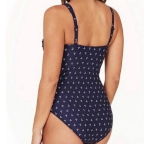 NIPTUCK Nautical Blue Womans One Piece Swimsuit Maine Anchor Size 6 Vacation - Picture 2 of 7